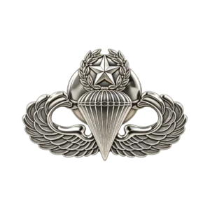 WHITE TONE MASTER JUMP WINGS LAPEL PIN
