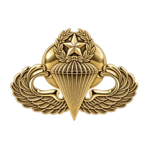 YELLOW TONE MASTER JUMP WING LAPEL PIN